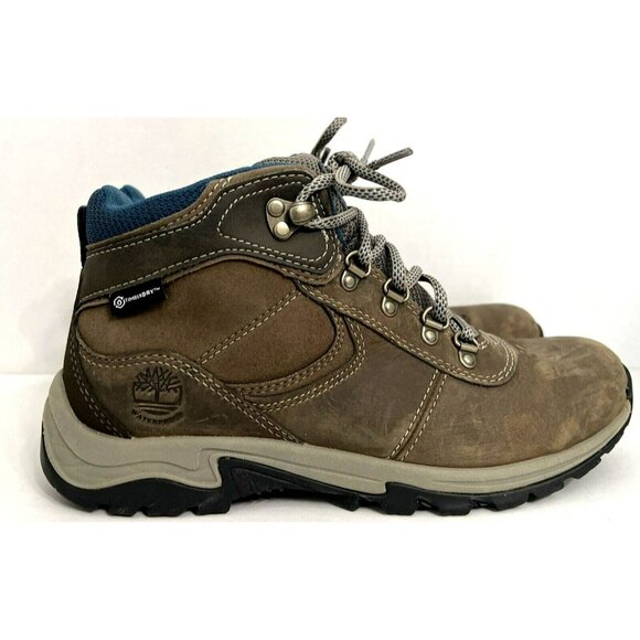 Timberland Shoes - Timberland Women's 7.5 Med Mt. Maddsen Mid Waterproof Hiking Boots Brown Blue